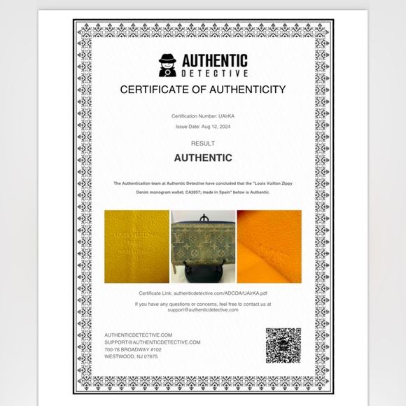 Louis Vuitton Denim Wallet w/ Leather interior Rare COA - Picture 4 of 15